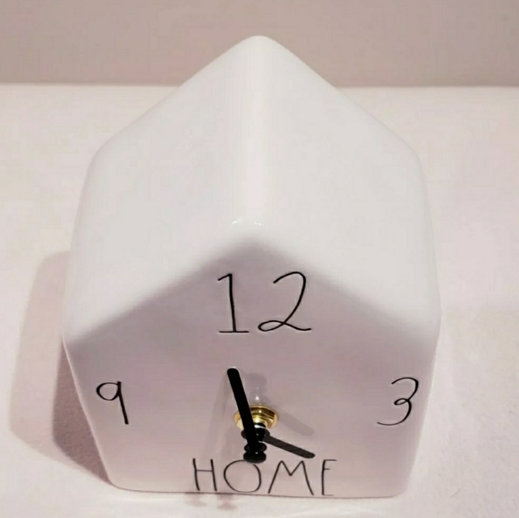 Rae Dunn Ceramic Birdhouse Style White Clock HOME - Picture 2 of 2